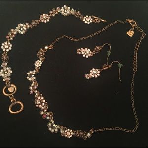 Rose, copper, and flower jewelry set